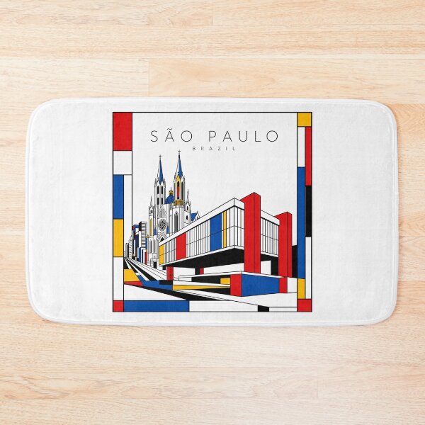 Item preview, Sao Paulo Mondrian style poster 3D designed and sold by CMYKStudio.