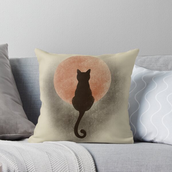 Item preview, Cat Silhouette Against a Rust Moon designed and sold by AchtungStudio.