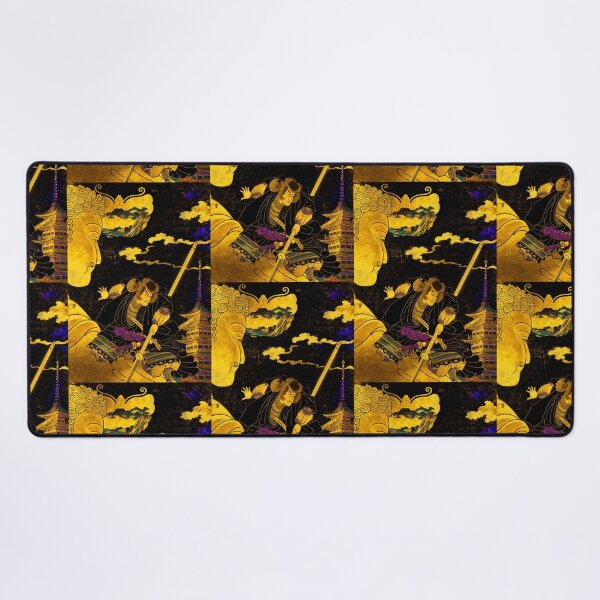 Item preview, Cyberpunk Ukiyo-e Kabuki Samurai | Japanese Warrior Golden Buddha Art designed and sold by RhymeArc.