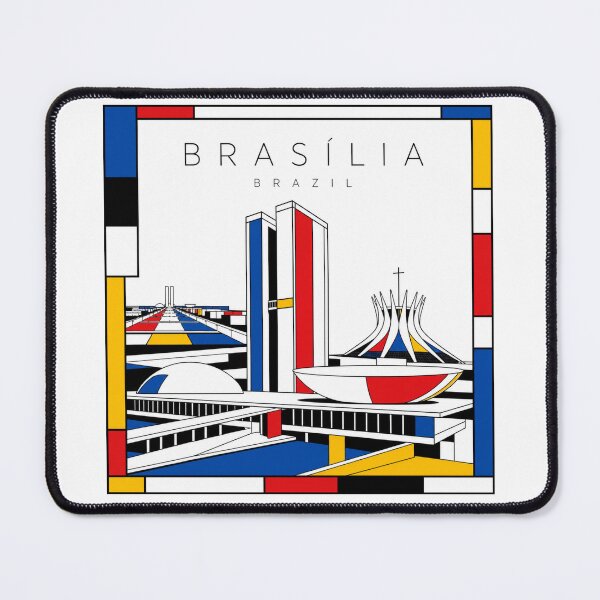 Item preview, Brasilia Mondrian style poster 3D designed and sold by CMYKStudio.