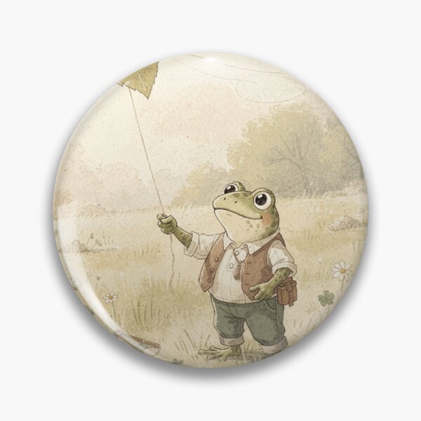 Item preview, Frog Kite-Maker Flying a Leaf Kite Cottagecore Art designed and sold by PictorialWhimsy.