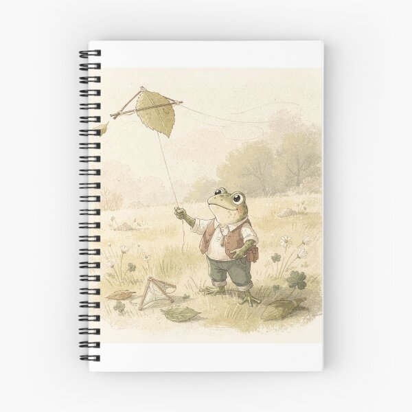 Item preview, Frog Kite-Maker Flying a Leaf Kite Cottagecore Art designed and sold by PictorialWhimsy.