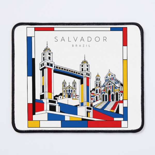 Item preview, Salvador de Bahia Mondrian style poster 3D designed and sold by CMYKStudio.