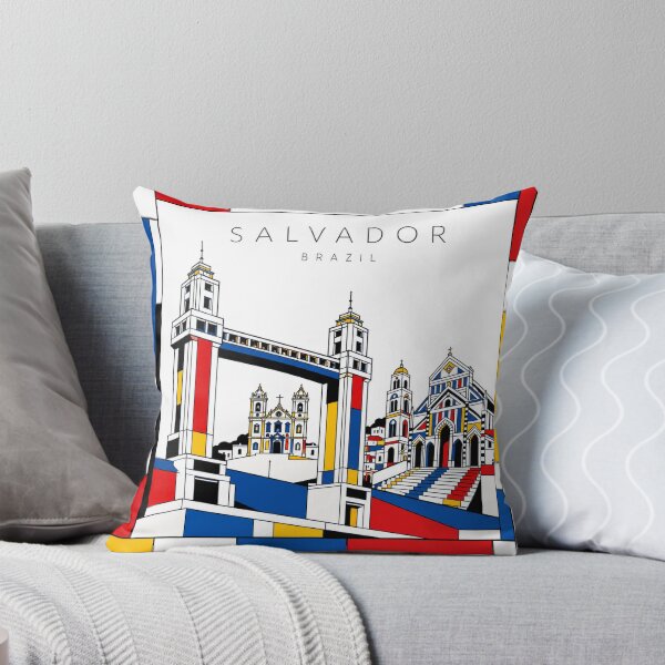 Item preview, Salvador de Bahia Mondrian style poster 3D designed and sold by CMYKStudio.