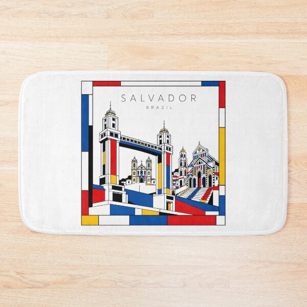 Item preview, Salvador de Bahia Mondrian style poster 3D designed and sold by CMYKStudio.