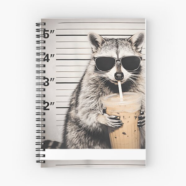 Item preview, Raccoon Drinking Iced Coffee Funny Mugshot Animal Meme Cool designed and sold by HardySidne.