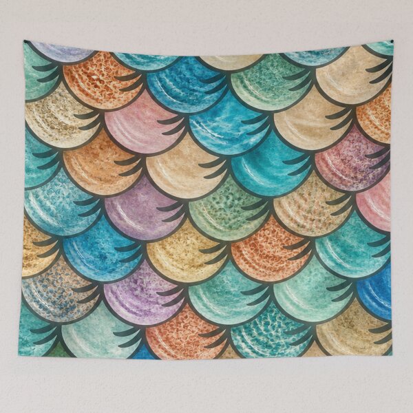 Item preview, Aquatic Fish Scale Pattern designed and sold by annenambiro.