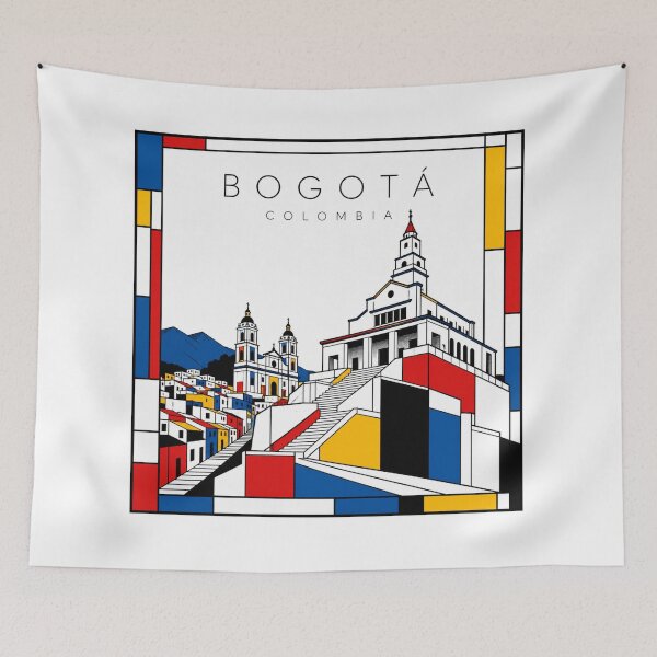 Item preview, Bogotà Mondrian style poster 3D designed and sold by CMYKStudio.
