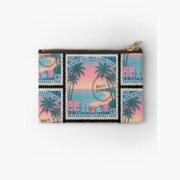 Item preview, Miami USA Art Deco Palm Coast Stamp Sticker designed and sold by stickercuffs.