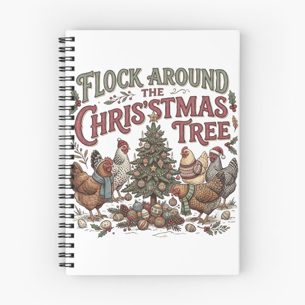 Item preview, Flock Around The Christmas Tree Funny Chicken Farmer Holiday Humor designed and sold by raedattia.