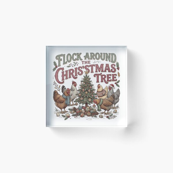 Item preview, Flock Around The Christmas Tree Funny Chicken Farmer Holiday Humor designed and sold by raedattia.