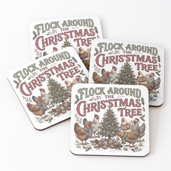 Item preview, Flock Around The Christmas Tree Funny Chicken Farmer Holiday Humor designed and sold by raedattia.