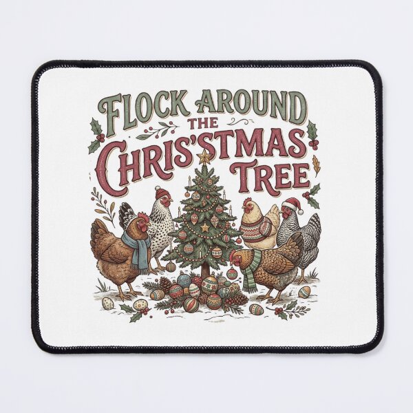 Item preview, Flock Around The Christmas Tree Funny Chicken Farmer Holiday Humor designed and sold by raedattia.