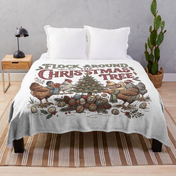 Item preview, Flock Around The Christmas Tree Funny Chicken Farmer Holiday Humor designed and sold by raedattia.