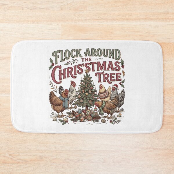Item preview, Flock Around The Christmas Tree Funny Chicken Farmer Holiday Humor designed and sold by raedattia.