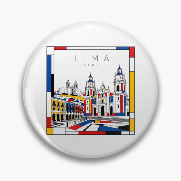 Artikelvorschau, Lima-Poster im Mondrian-Stil, 3D entworfen und verkauft von CMYKStudio.