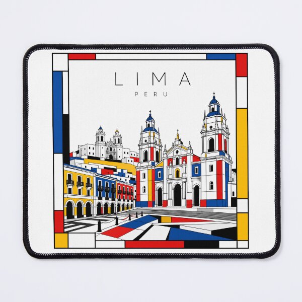 Item preview, Lima Mondrian style poster 3D designed and sold by CMYKStudio.