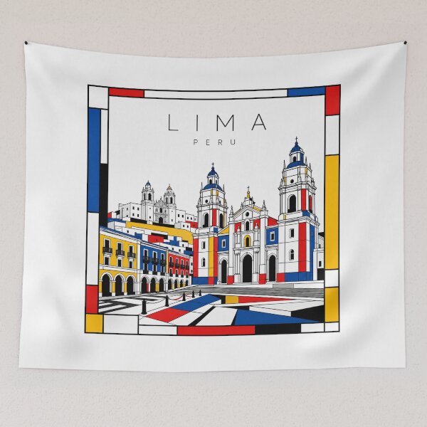 Item preview, Lima Mondrian style poster 3D designed and sold by CMYKStudio.