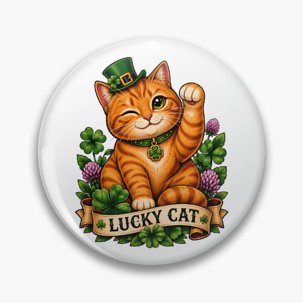 Item preview, Lucky Irish Cat St. Patrick's Day Tattoo Style designed and sold by Old's Cool Cat Studio.