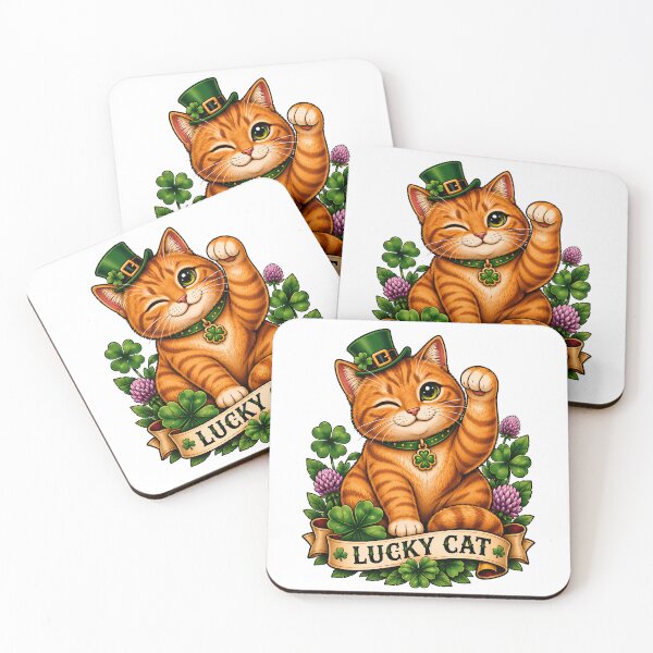Item preview, Lucky Irish Cat St. Patrick's Day Tattoo Style designed and sold by Old's Cool Cat Studio.