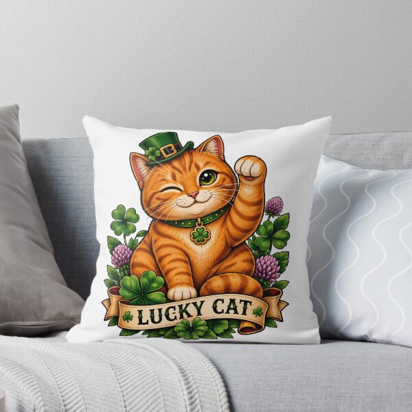 Item preview, Lucky Irish Cat St. Patrick's Day Tattoo Style designed and sold by Old's Cool Cat Studio.