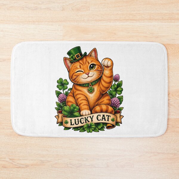 Item preview, Lucky Irish Cat St. Patrick's Day Tattoo Style designed and sold by Old's Cool Cat Studio.