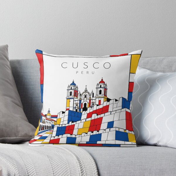 Aperçu de l'œuvre Affiche 3D de style Mondrian de Cusco créée et vendue par CMYKStudio.