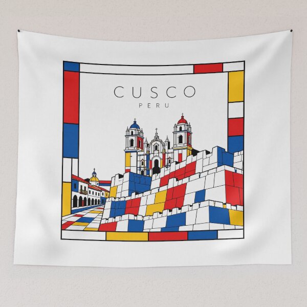 Item preview, Cusco Mondrian style poster 3D designed and sold by CMYKStudio.