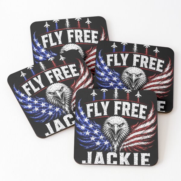 Item preview, Fly Free Jackie Bald Eagle America Flag Memorial Tribute designed and sold by MOHAMED AKKAR.