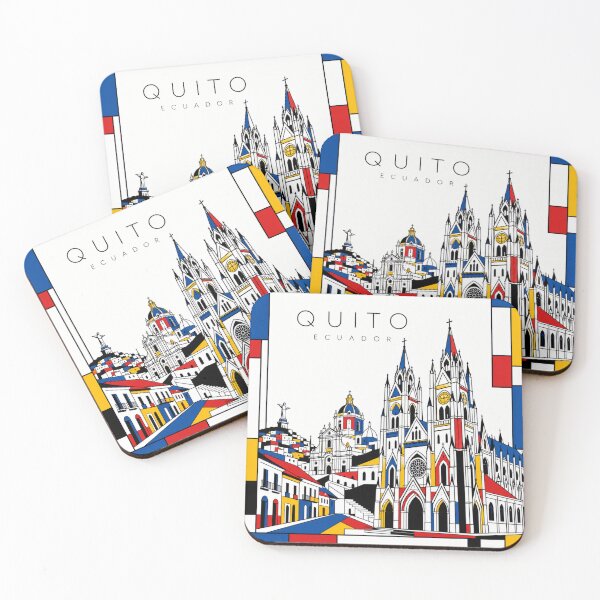 Item preview, Quito Mondrian style poster 3D designed and sold by CMYKStudio.
