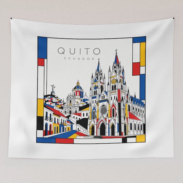 Item preview, Quito Mondrian style poster 3D designed and sold by CMYKStudio.
