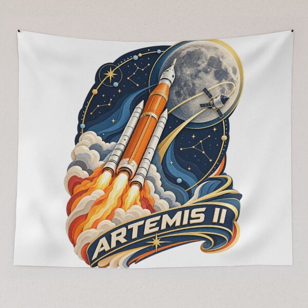 Item preview, Artemis II Papercraft Moon Rocket Launch Art designed and sold by Promoffy.