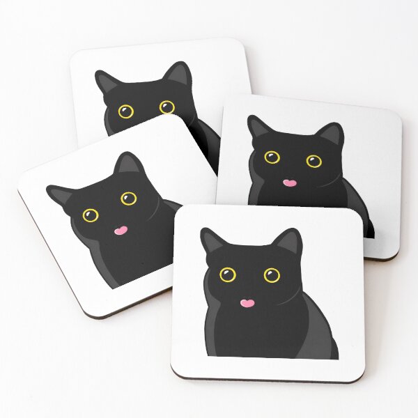 Item preview, Cute Black Cat Pink Heart Tongue Kawaii Art designed and sold by Dmo3HarkoArt.