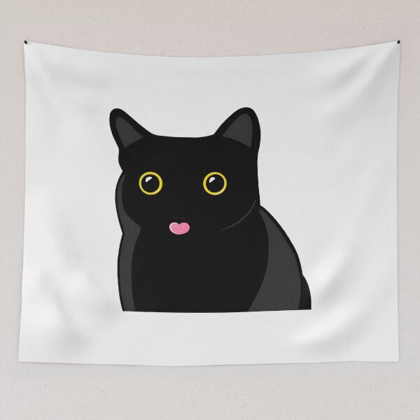Item preview, Cute Black Cat Pink Heart Tongue Kawaii Art designed and sold by Dmo3HarkoArt.