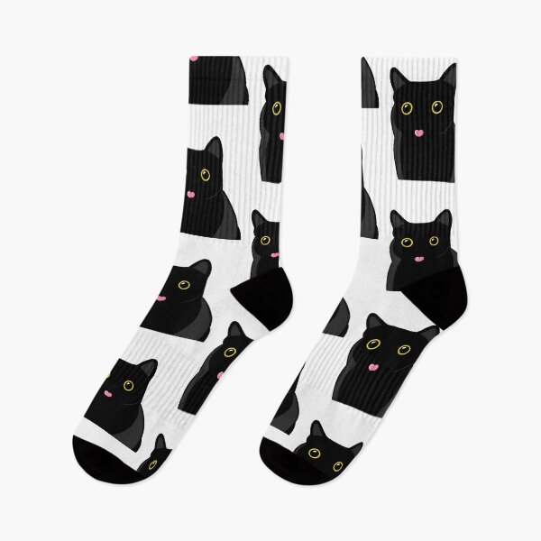 Item preview, Cute Black Cat Pink Heart Tongue Kawaii Art designed and sold by Dmo3HarkoArt.