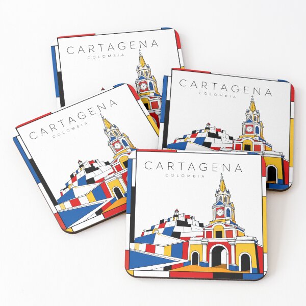 Item preview, Cartagena Mondrian style poster 3D designed and sold by CMYKStudio.