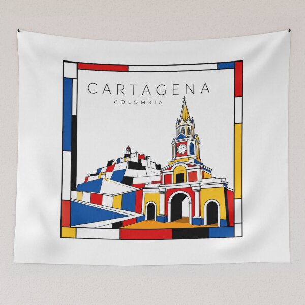 Item preview, Cartagena Mondrian style poster 3D designed and sold by CMYKStudio.