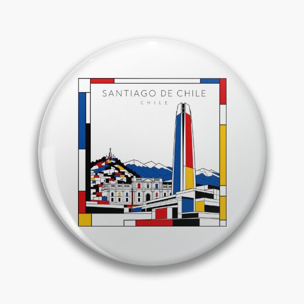 Item preview, Santiago de Chile Mondrian style poster 3D designed and sold by CMYKStudio.