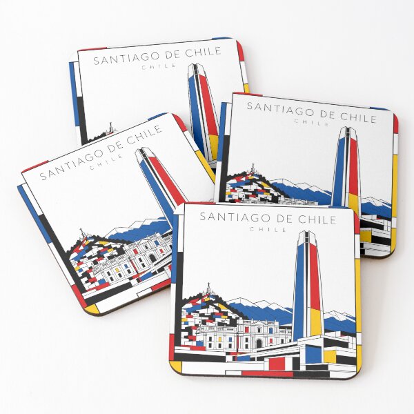 Item preview, Santiago de Chile Mondrian style poster 3D designed and sold by CMYKStudio.