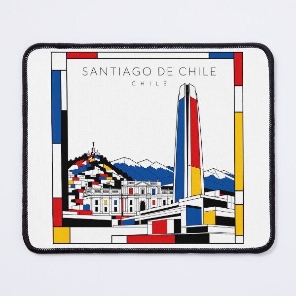 Item preview, Santiago de Chile Mondrian style poster 3D designed and sold by CMYKStudio.