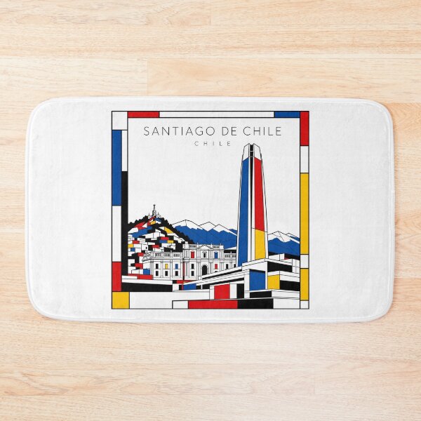 Item preview, Santiago de Chile Mondrian style poster 3D designed and sold by CMYKStudio.