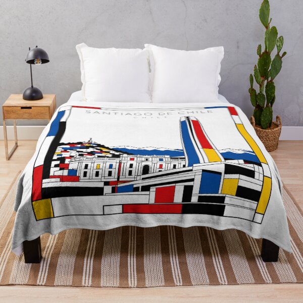 Item preview, Santiago de Chile Mondrian style poster 3D designed and sold by CMYKStudio.