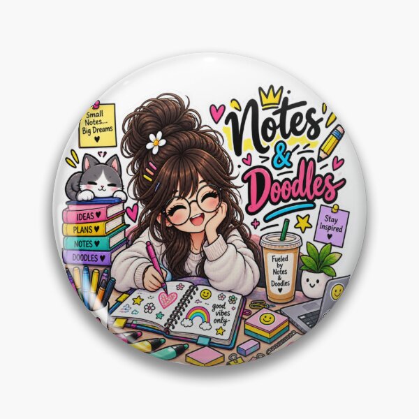 Item preview, Cute Notes & Doodles Study Girl Sticker | Student Planner & Study Vibes designed and sold by Genzfirevibes.