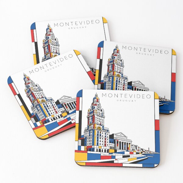Item preview, Montevideo Mondrian style poster 3D designed and sold by CMYKStudio.