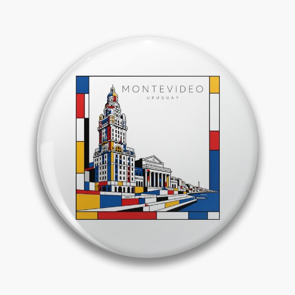 Item preview, Montevideo Mondrian style poster 3D designed and sold by CMYKStudio.