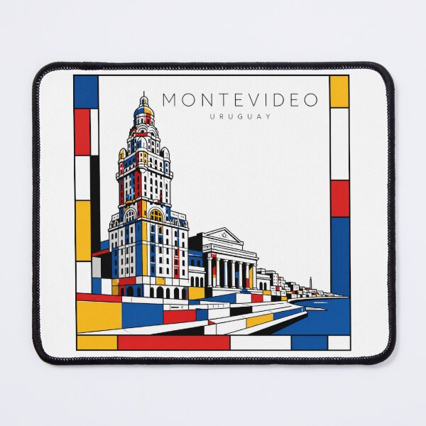 Item preview, Montevideo Mondrian style poster 3D designed and sold by CMYKStudio.