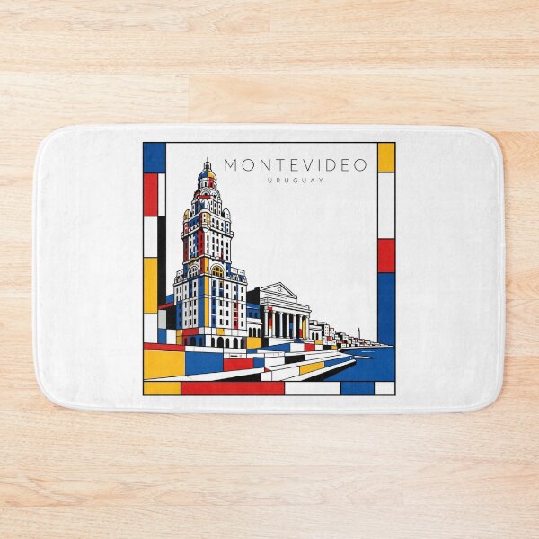 Item preview, Montevideo Mondrian style poster 3D designed and sold by CMYKStudio.