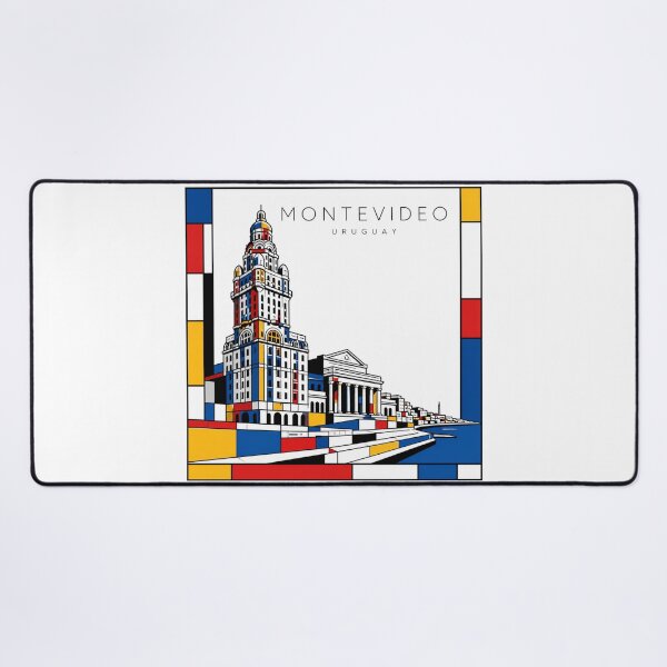 Item preview, Montevideo Mondrian style poster 3D designed and sold by CMYKStudio.