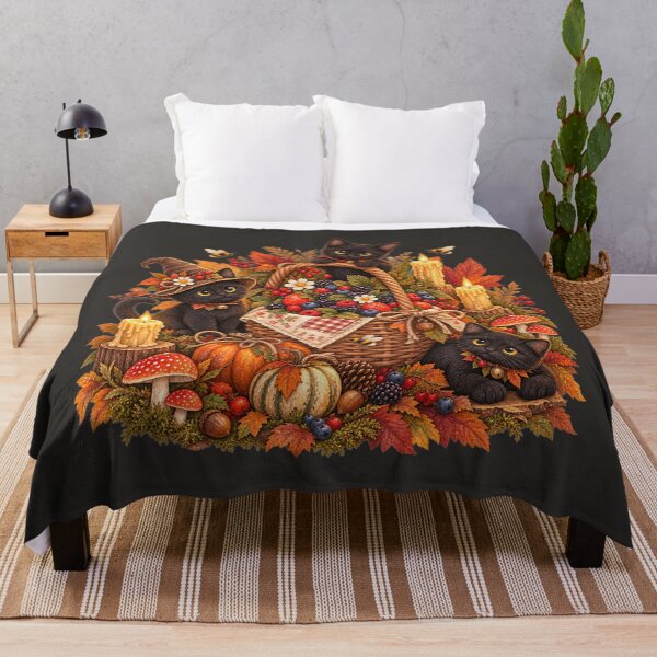 Item preview, Cottagecore Berries, Black Cats & Candles Watercolor Art – Halloween Print designed and sold by MagicMakerPh.