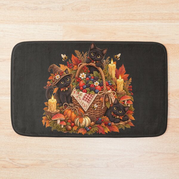 Item preview, Cottagecore Berries, Black Cats & Candles Watercolor Art – Halloween Print designed and sold by MagicMakerPh.